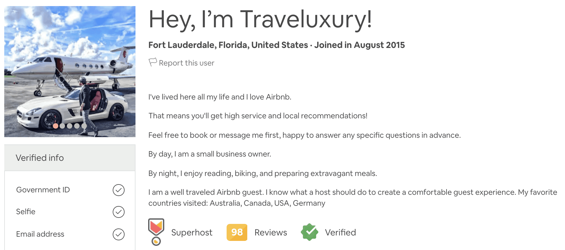Airbnb Describe Yourself Example -4