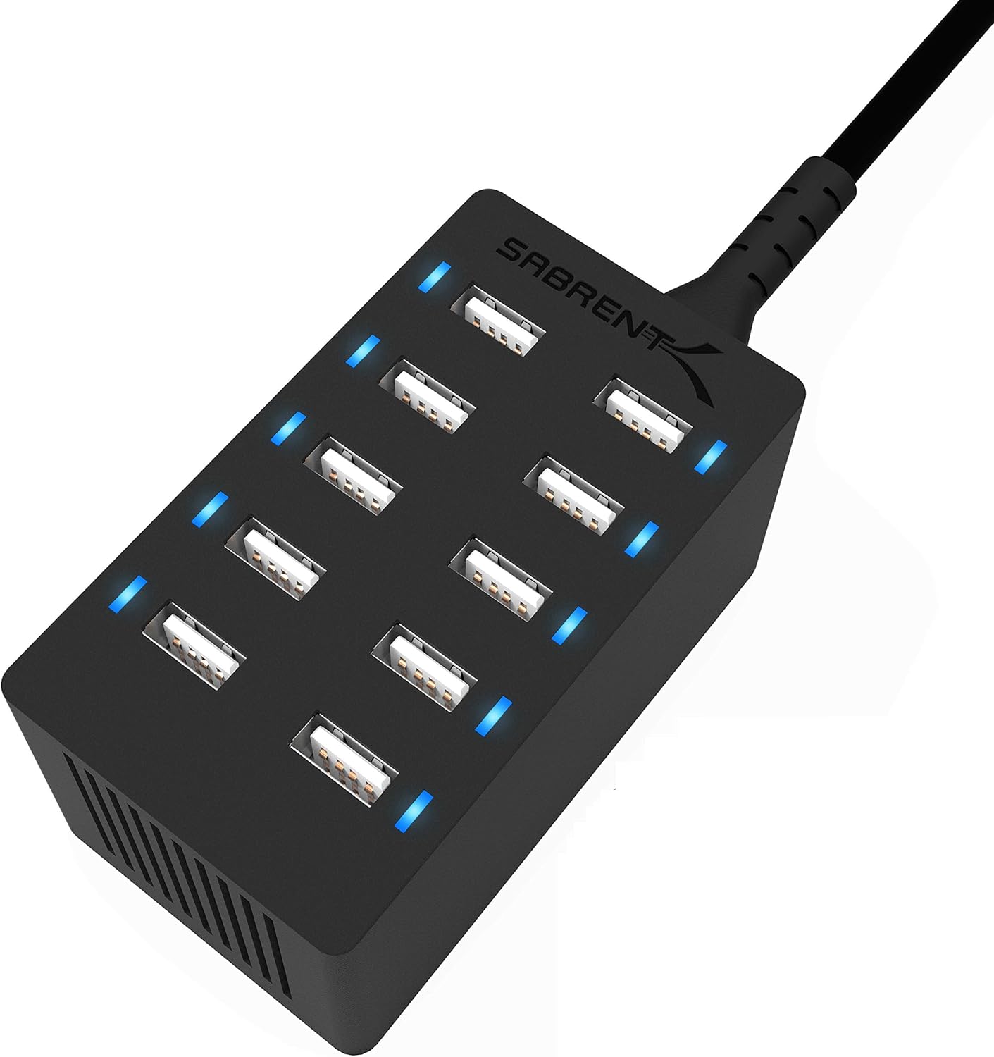 Sabrent 60 Watt (12 Amp) 10-Port Family-Sized Desktop USB Rapid Charger – product image