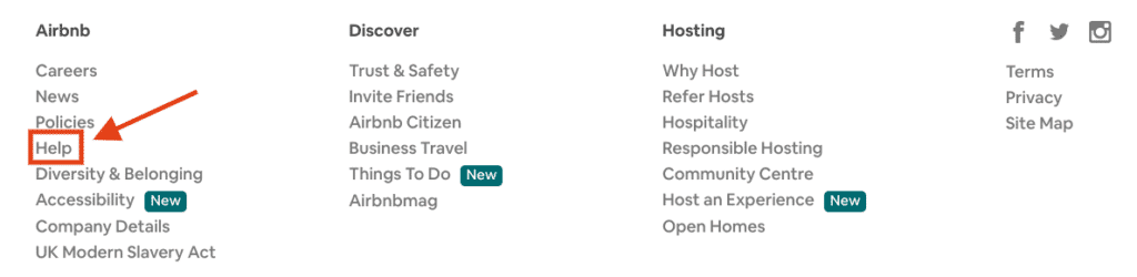 Click Help To Contact Airbnb
