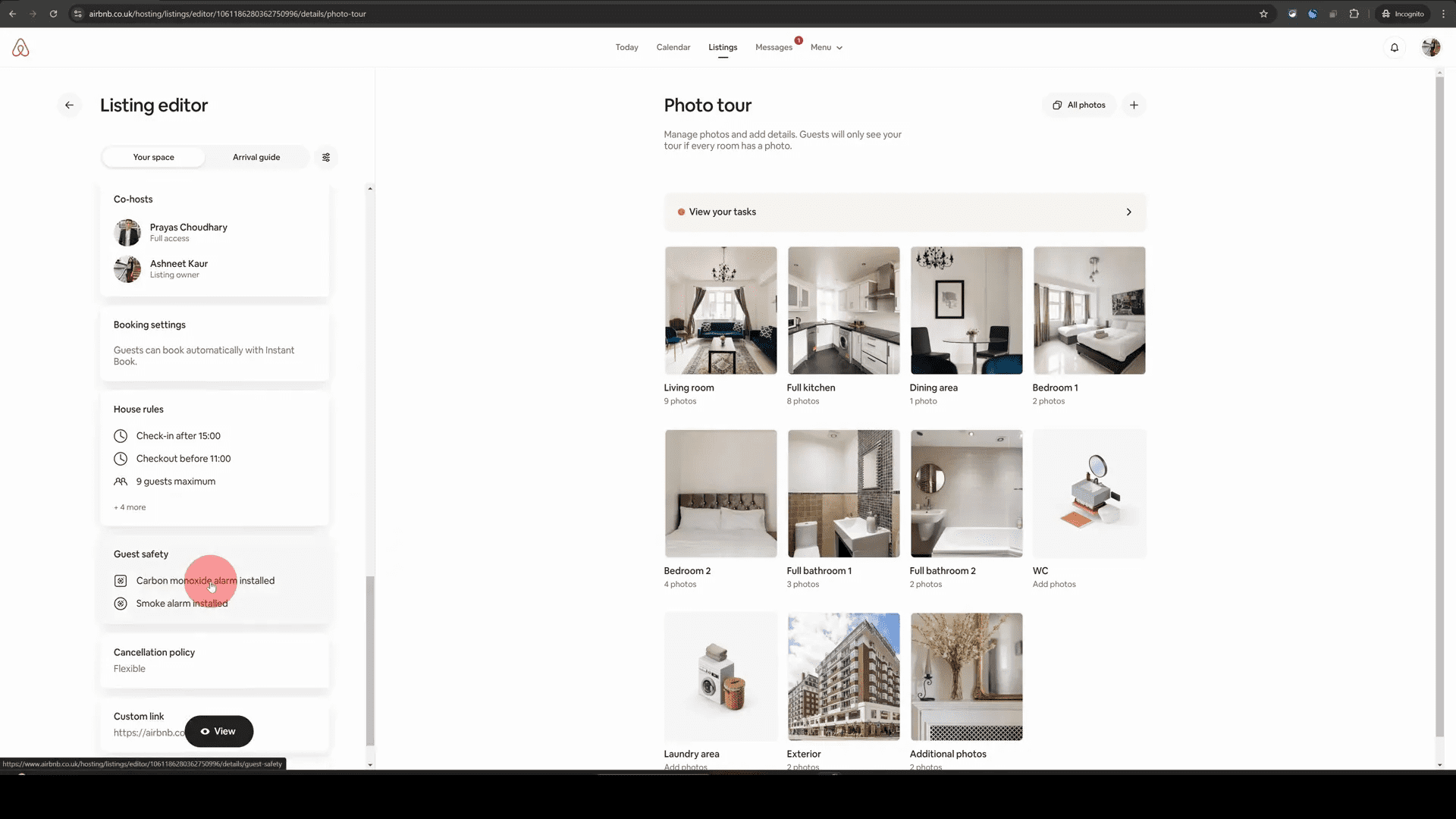 Accessing listings