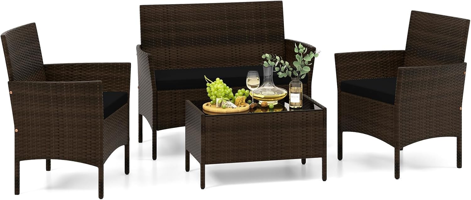 Best Choice Products 4-Piece Wicker Patio Conversation Set – product image