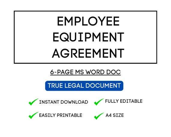 Employee Equipment Use Agreement Template - Professional and Editable