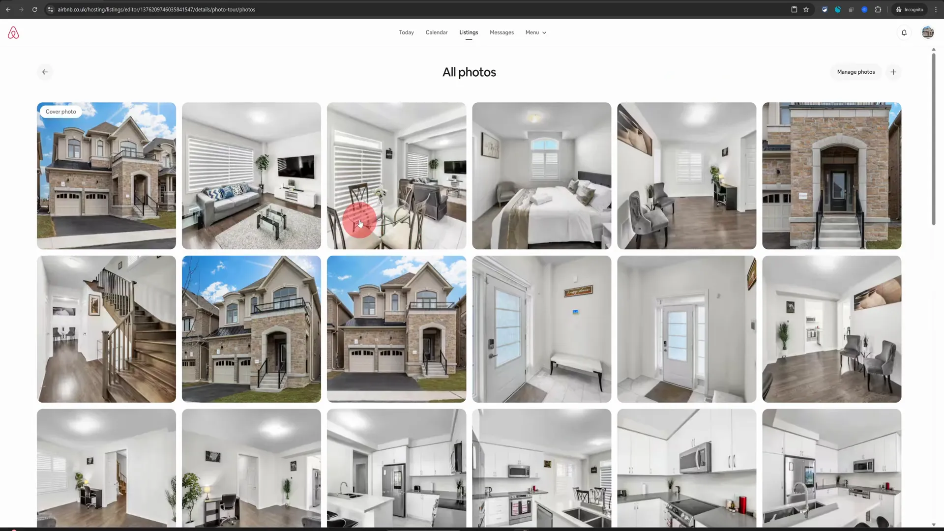 Viewing all photos in the Airbnb listing