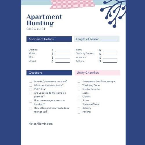 Apartment Hunting Checklist