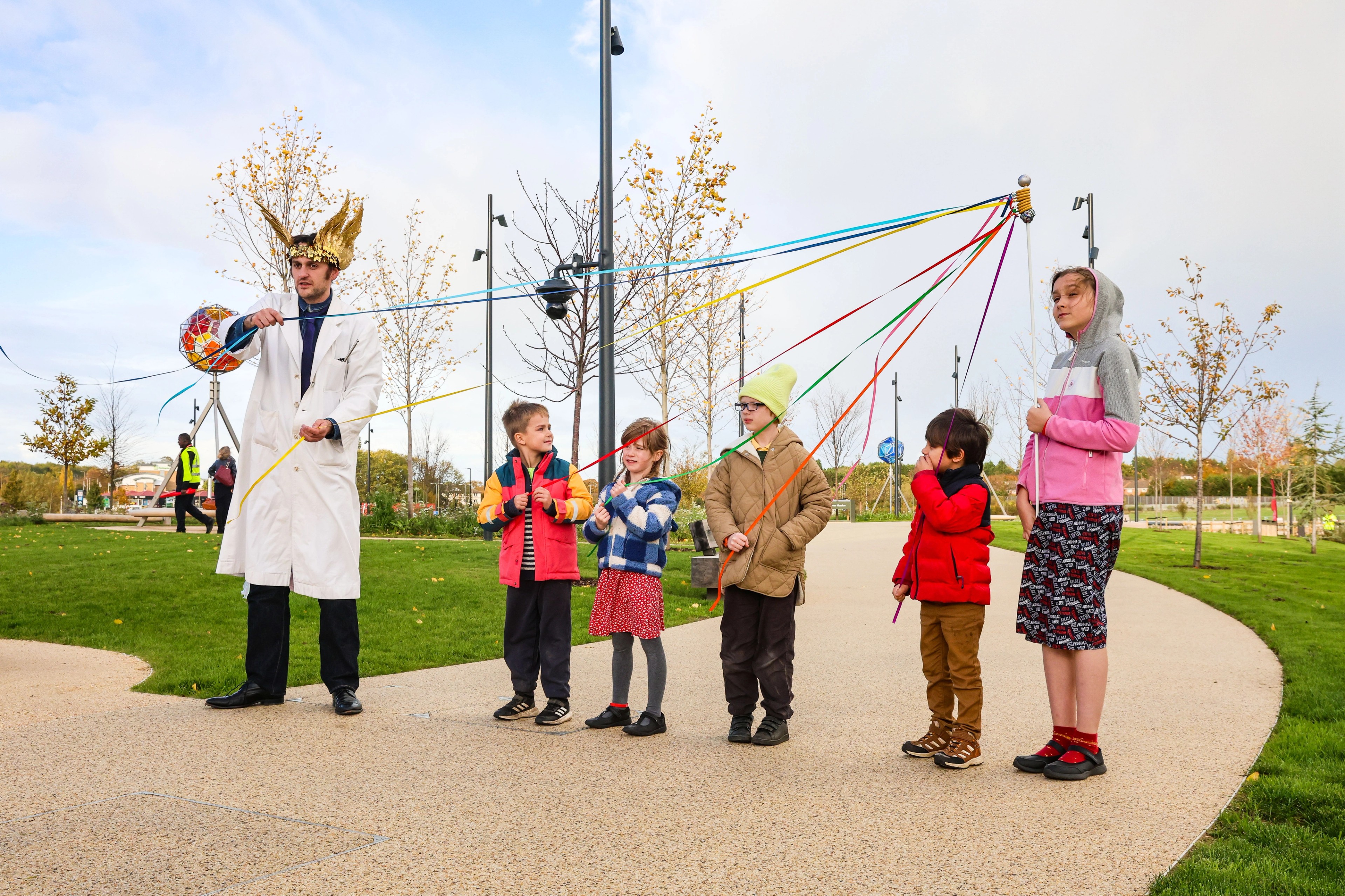 Zone ONE 2025: Children with Creation Theatre actor in Fallaize Park