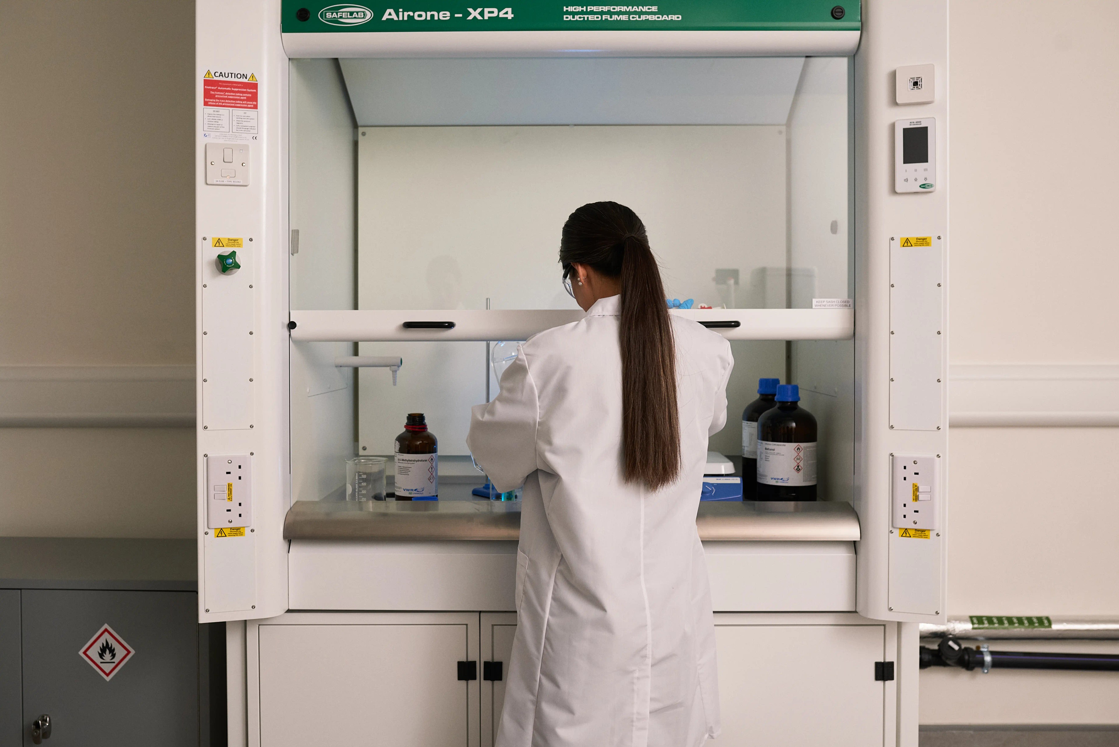 A scientist at work in Oxford North's fitted labs.