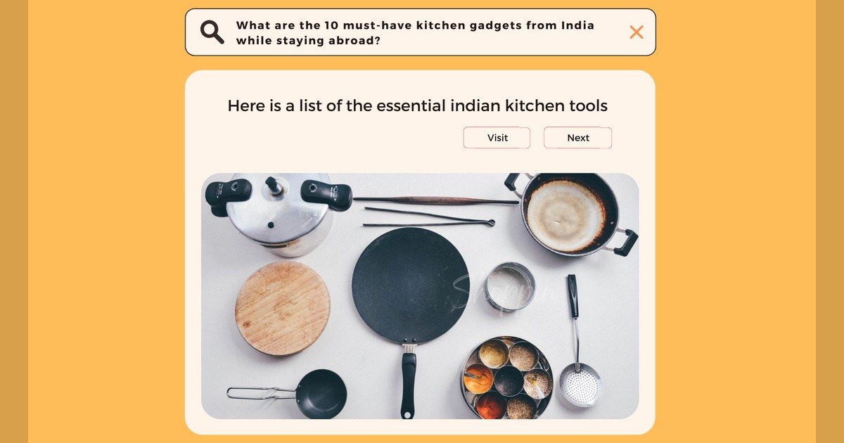 Indian kitchen tools such as a pressure cooker and pans seen from above