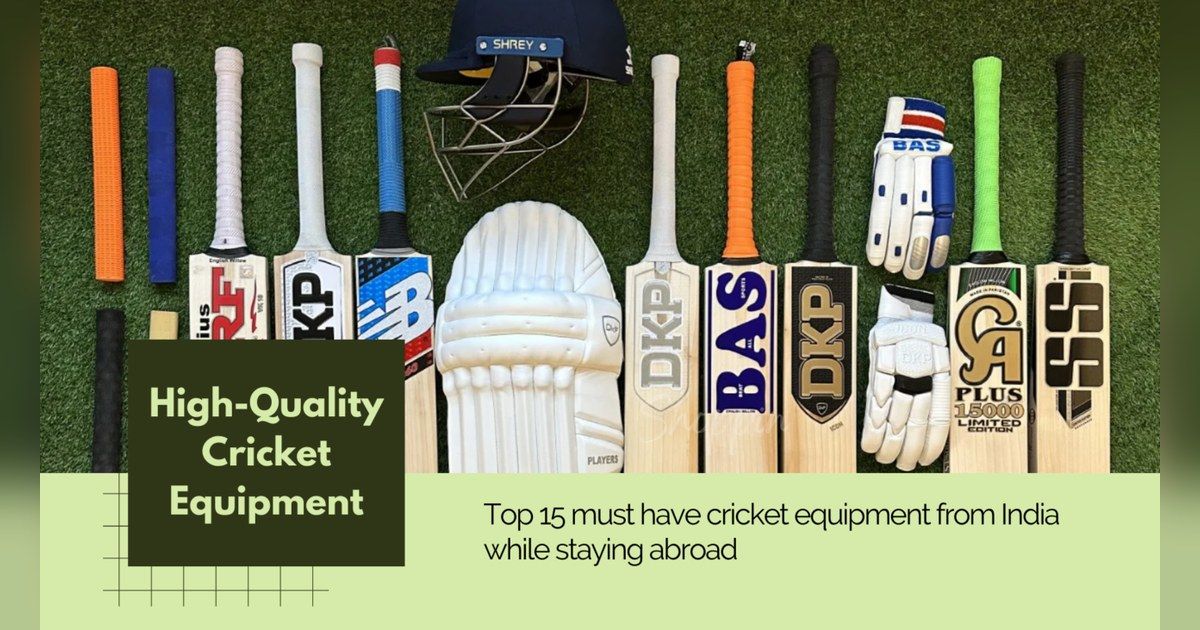 Rows of cricket bats and gloves from Indian brands