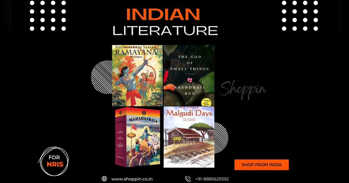 Covers of Indian books including the Ramayana and Malgudi Days