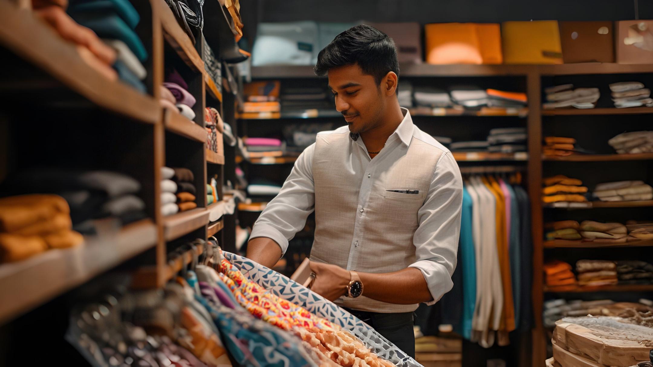 Indian clothing selected using measurements and size charts