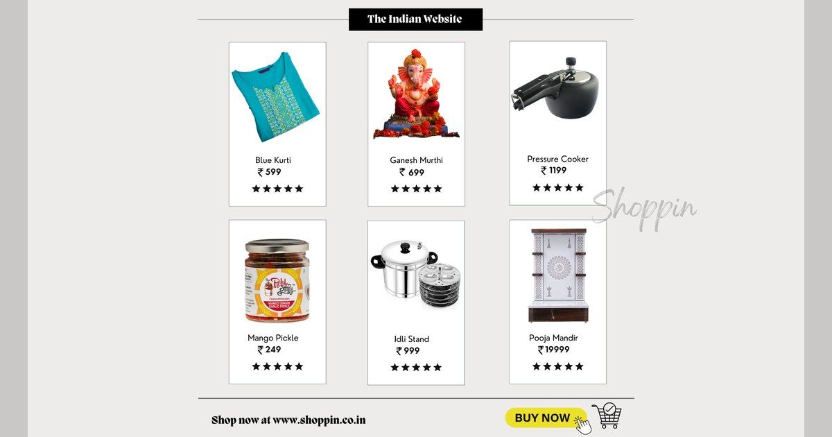 Product listings from Indian shopping websites