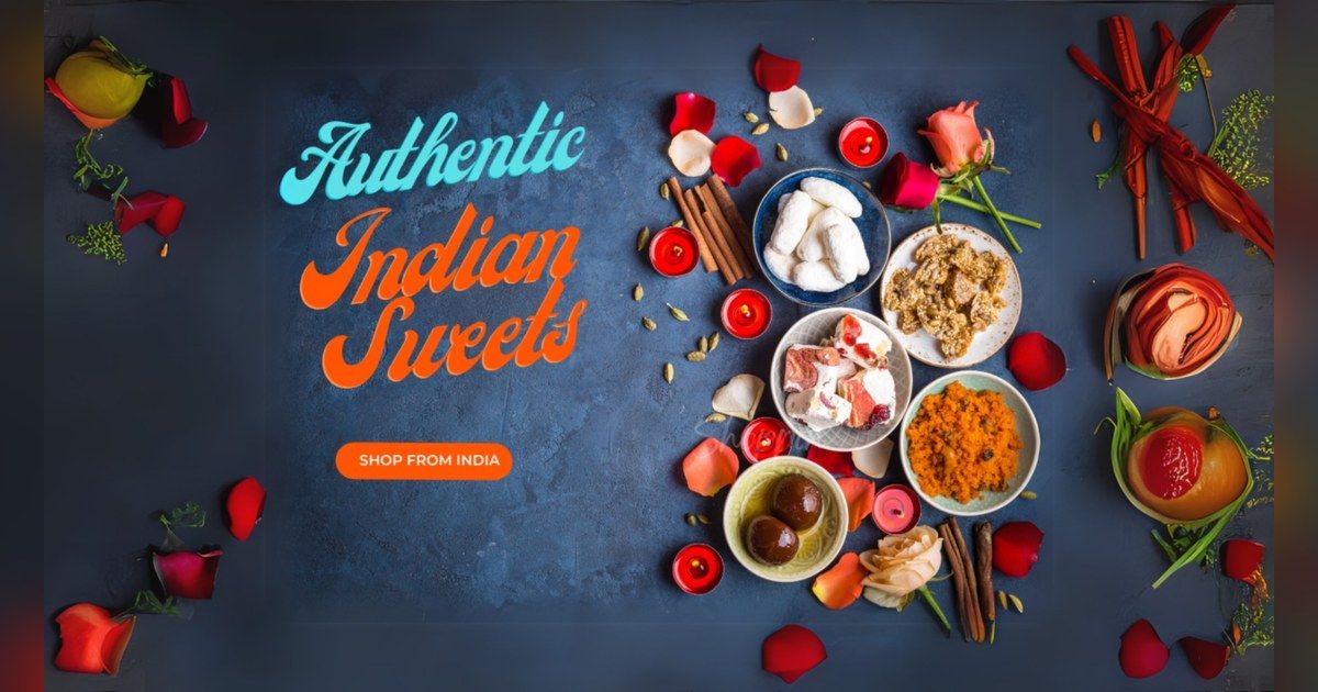 Assortment of Indian sweets and mithai on a dark table