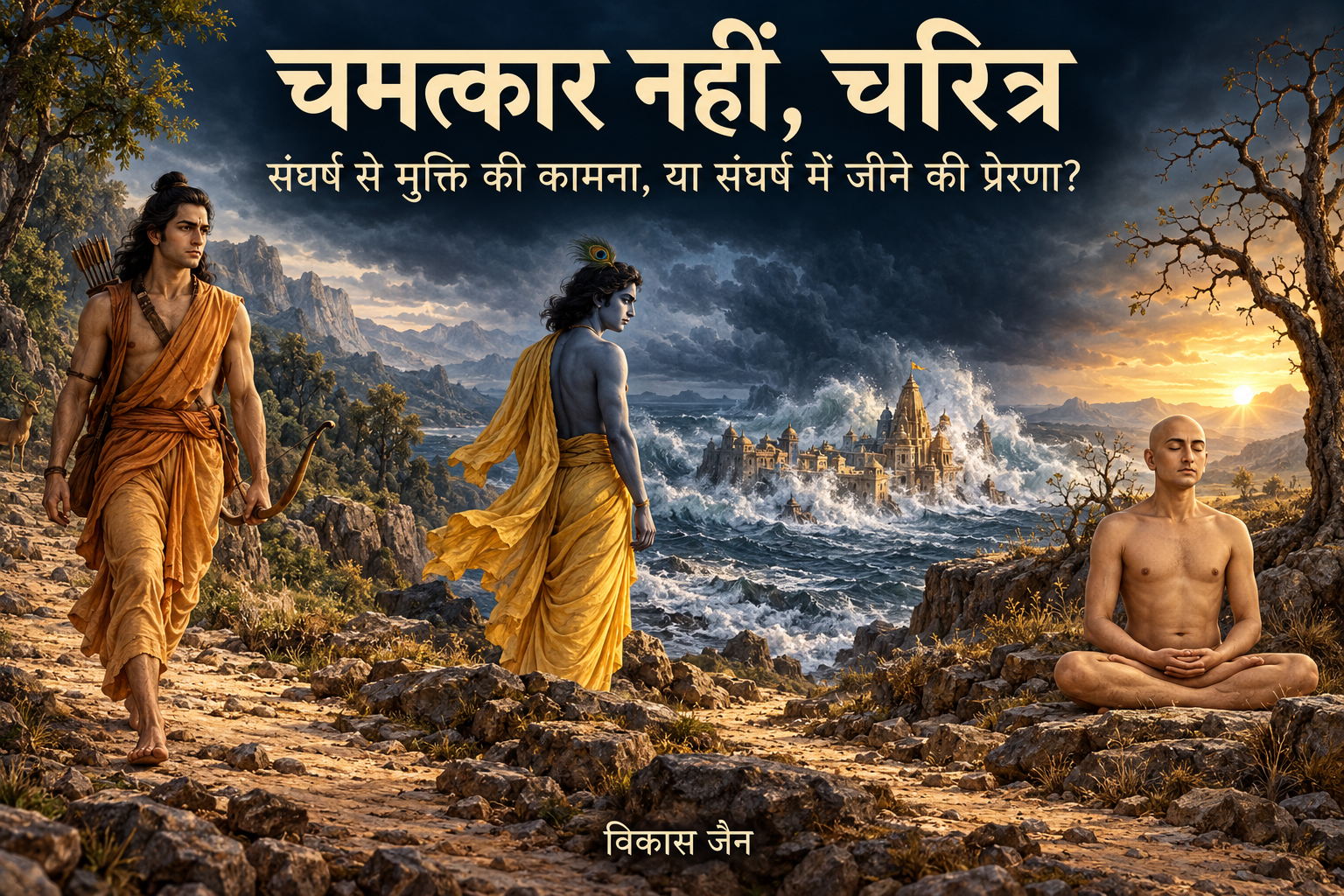 राम का संघर्ष, कृष्ण की वियोग-वेदना और महावीर की समता