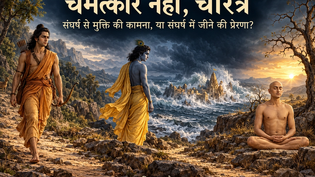 राम का संघर्ष, कृष्ण की वियोग-वेदना और महावीर की समता
