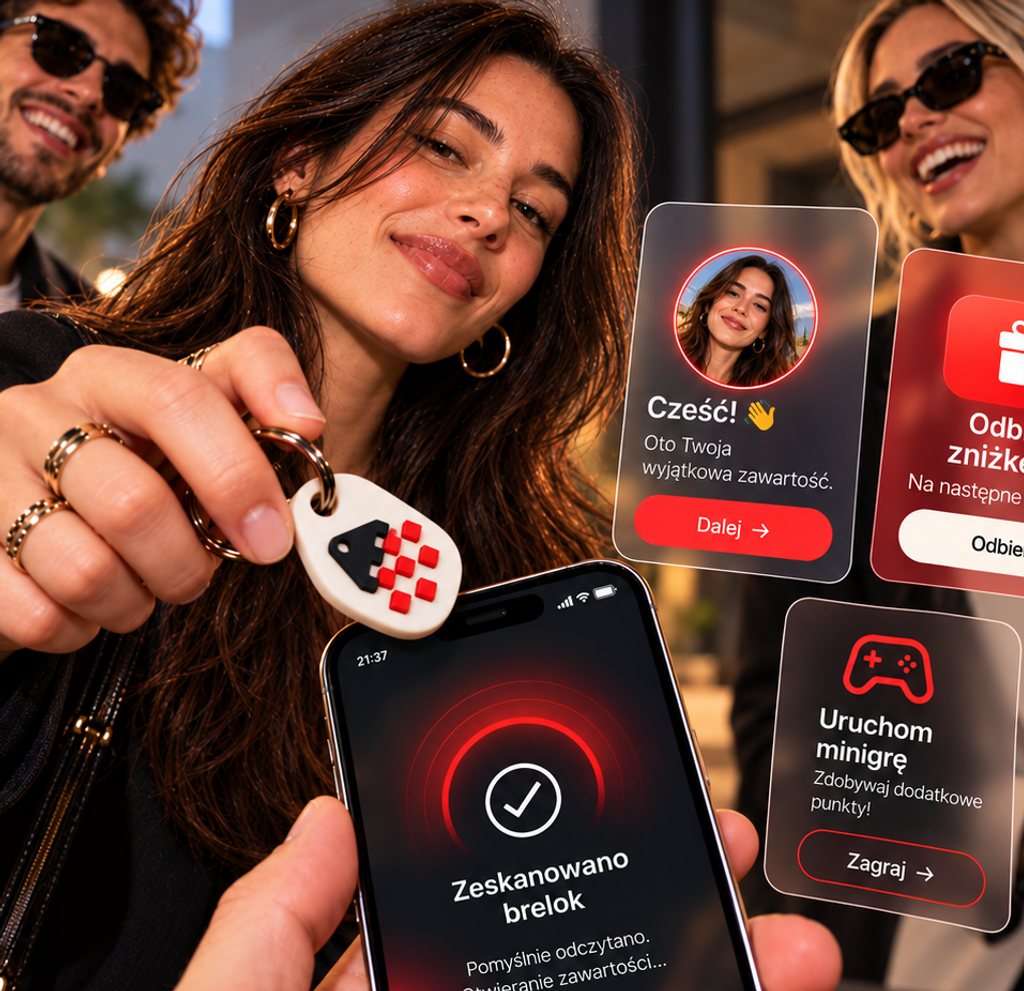 Dotknięcie breloka NFC do telefonu uruchamia cyfrowe doświadczenie