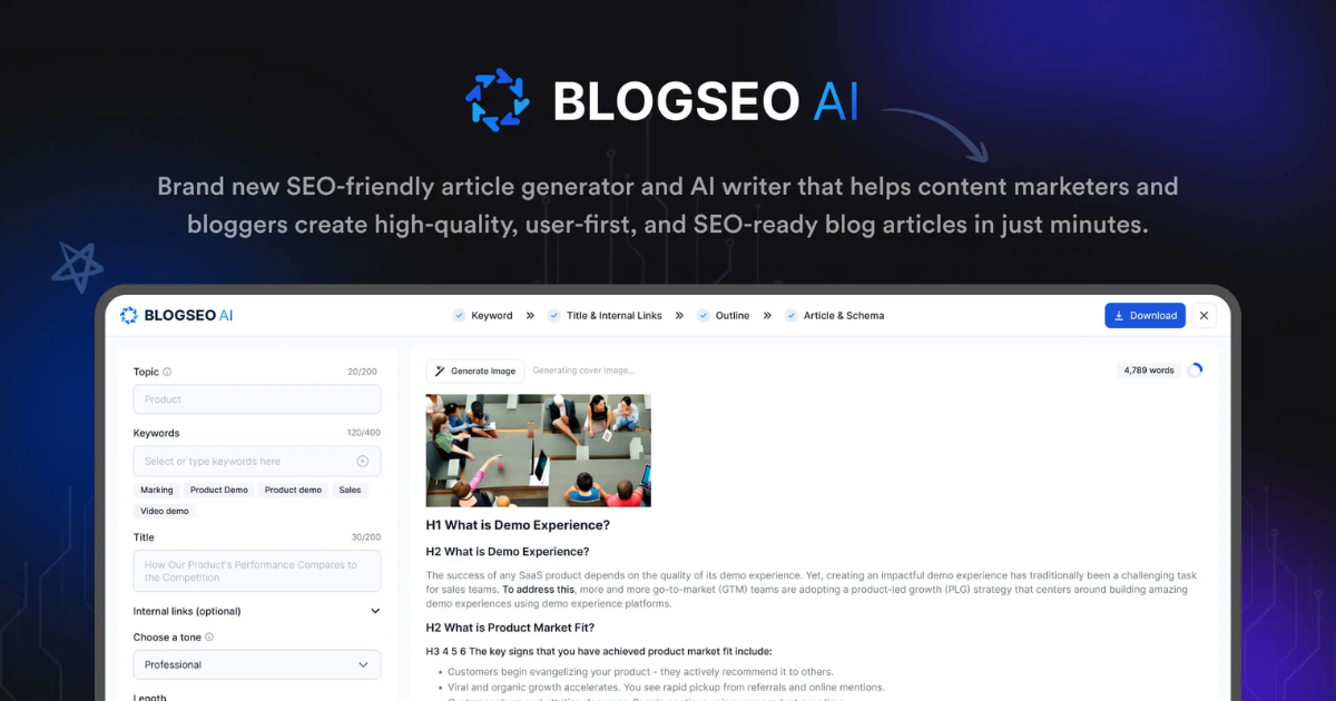 BlogSEO AI: Best AI Writer for SEO & Blogging cover