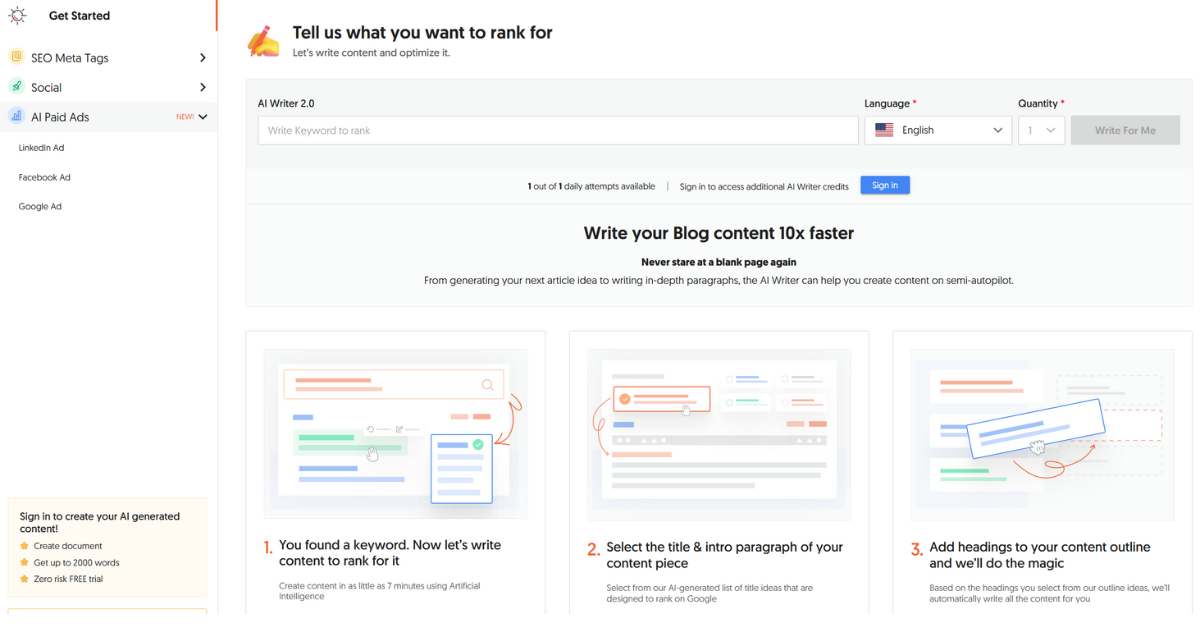 AI Writer by Ubersuggest cover