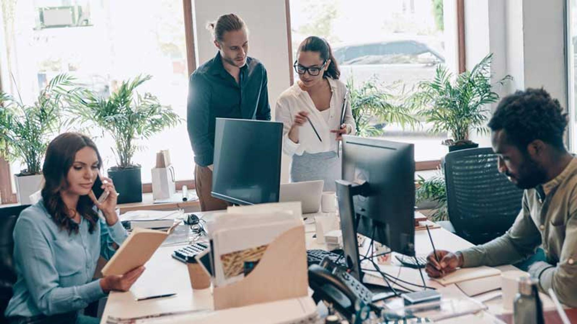 Office team deploying AI agents