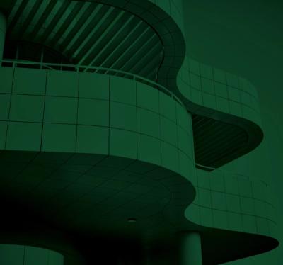 Duotone photography of Getty Museum