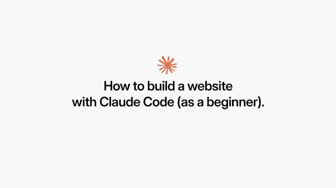Title card reading "How to build a website with Claude Code (as a beginner)"