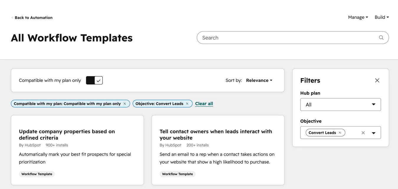 HubSpot Recommended Workflows