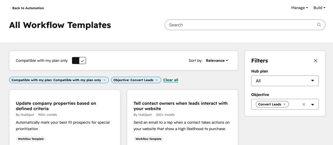 HubSpot Recommended Workflows