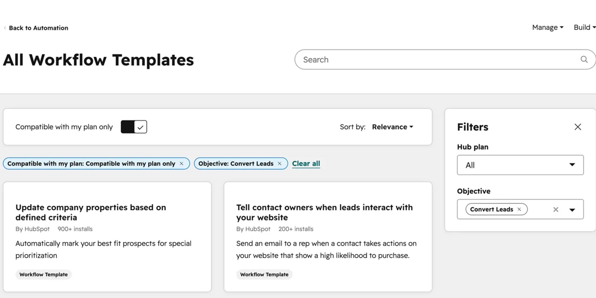 HubSpot Recommended Workflows