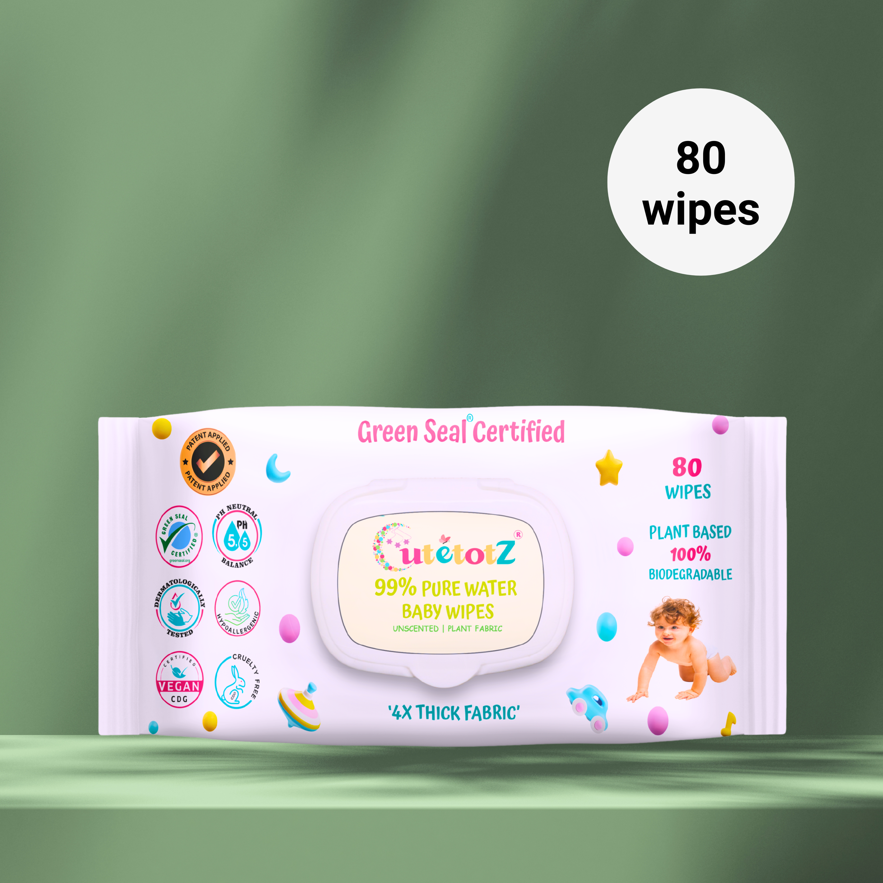 CutetotZ Baby Wipes - 80 Wipes