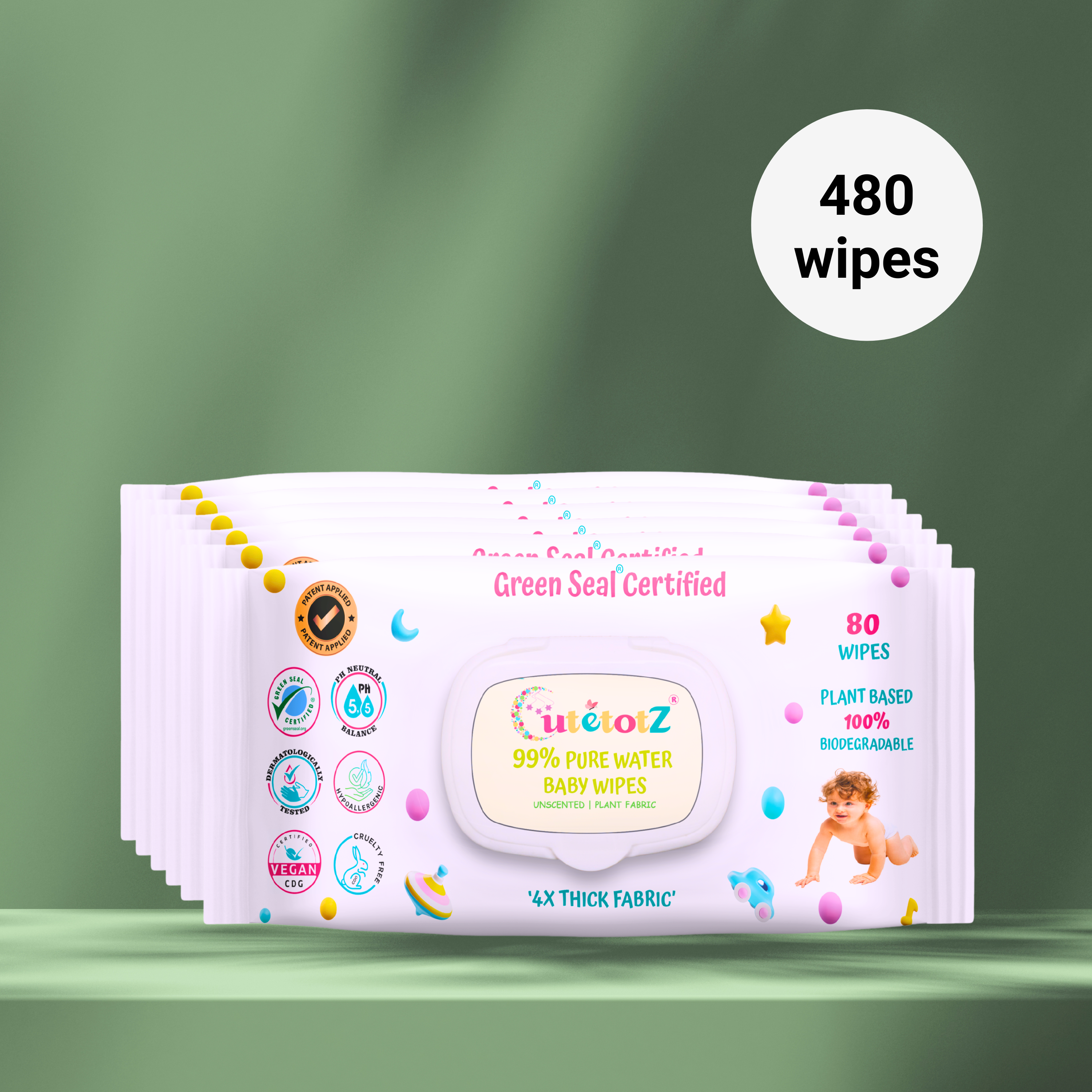 CutetotZ Baby Wipes - 480 Wipes