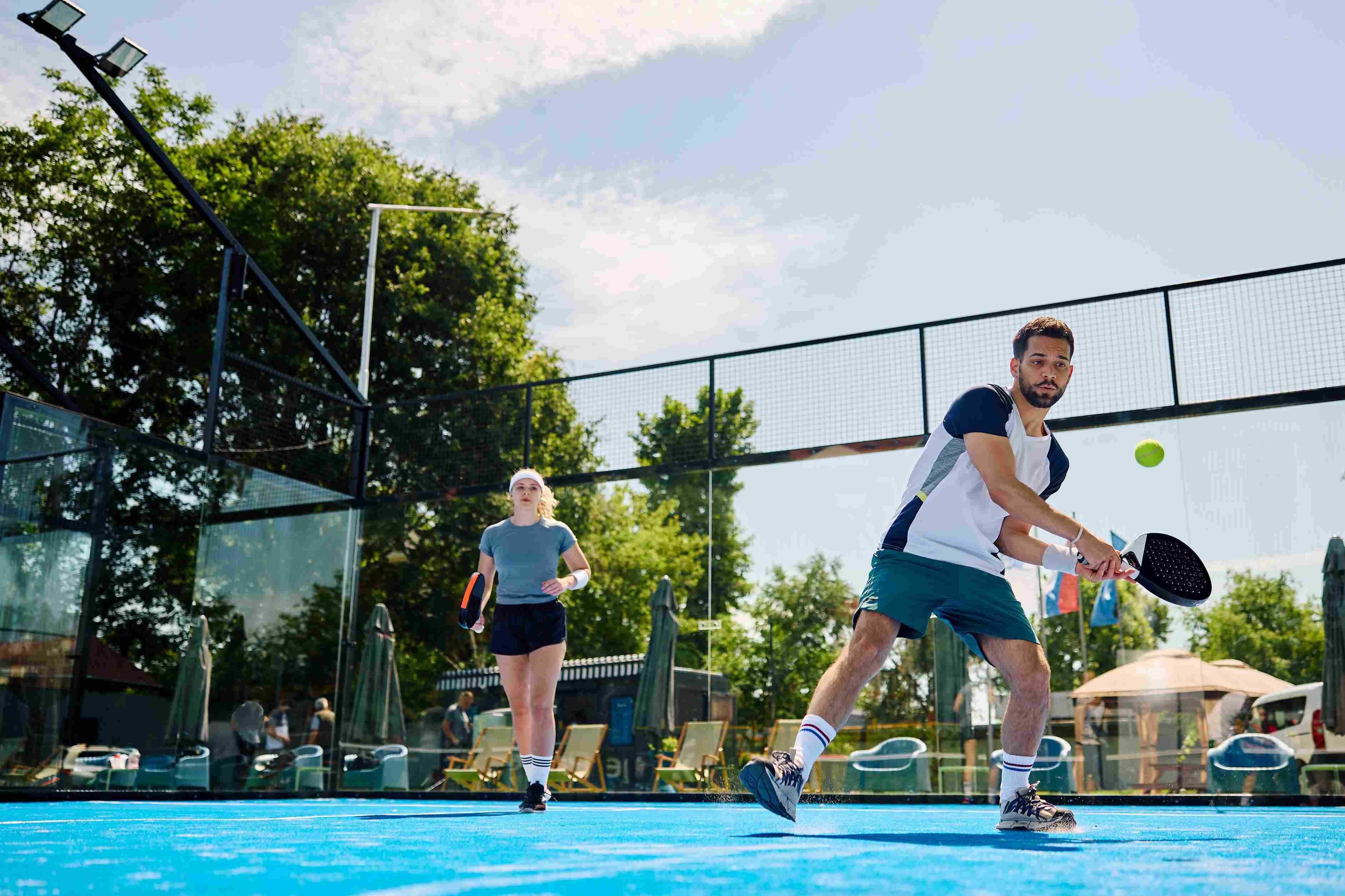two players playing padel