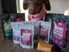 dog posing with years broths & gravys