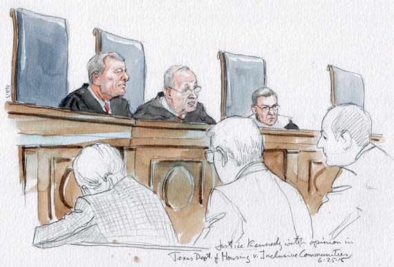 Justice Kennedy with opinion of the Court (Art Lien)