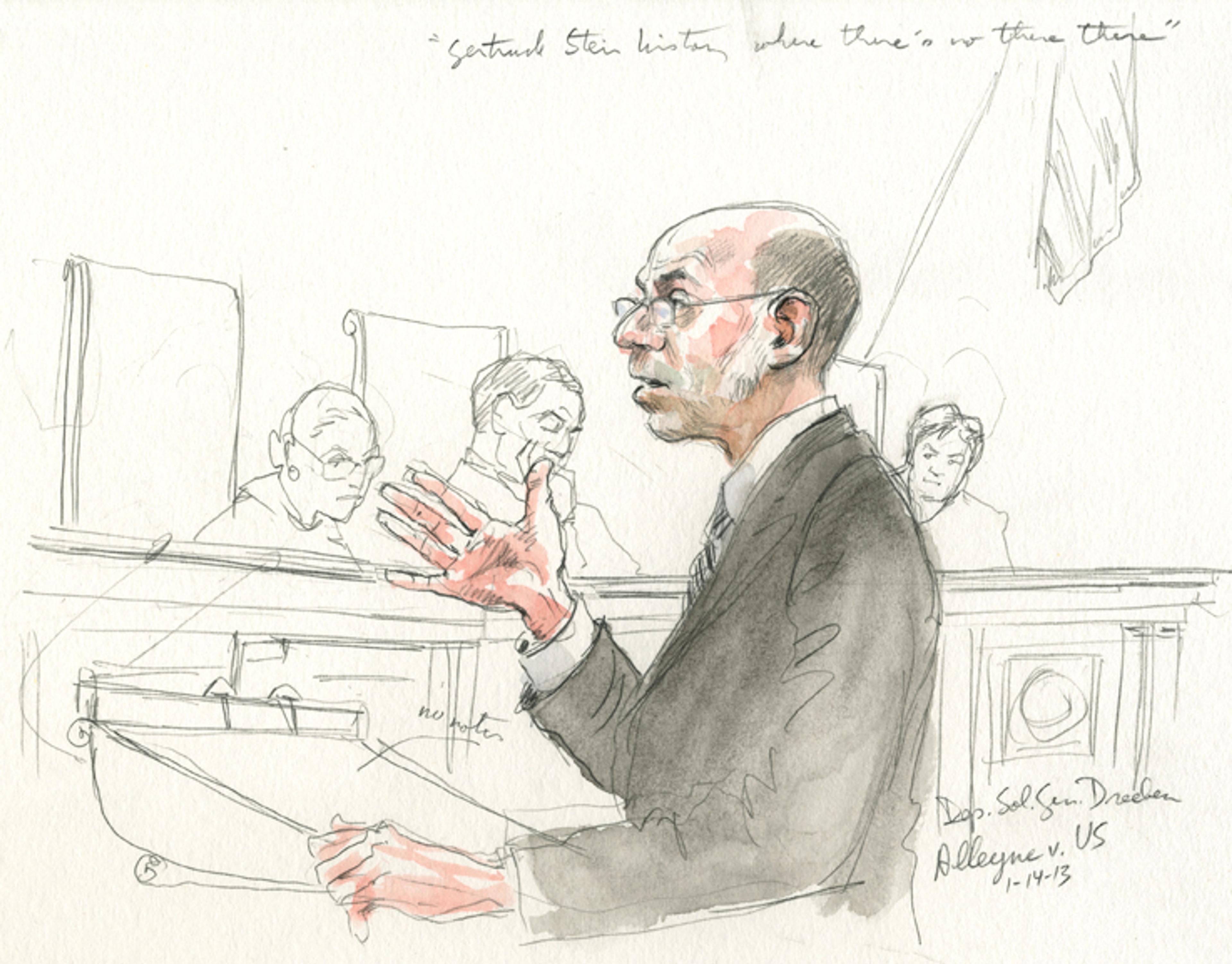 Deputy Solicitor General Michael R. Dreeben arguing the case for the U.S. (Art Lien)