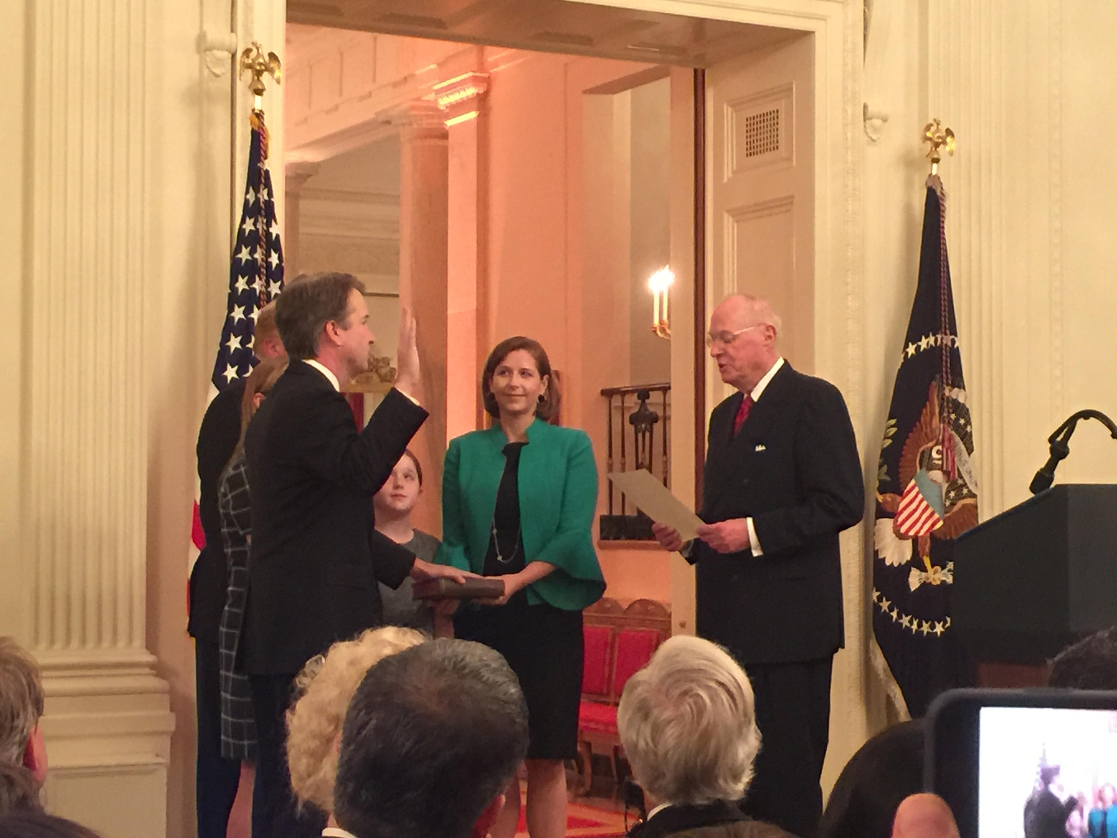 Kavanaugh strikes conciliatory tone at White House ceremonial oath