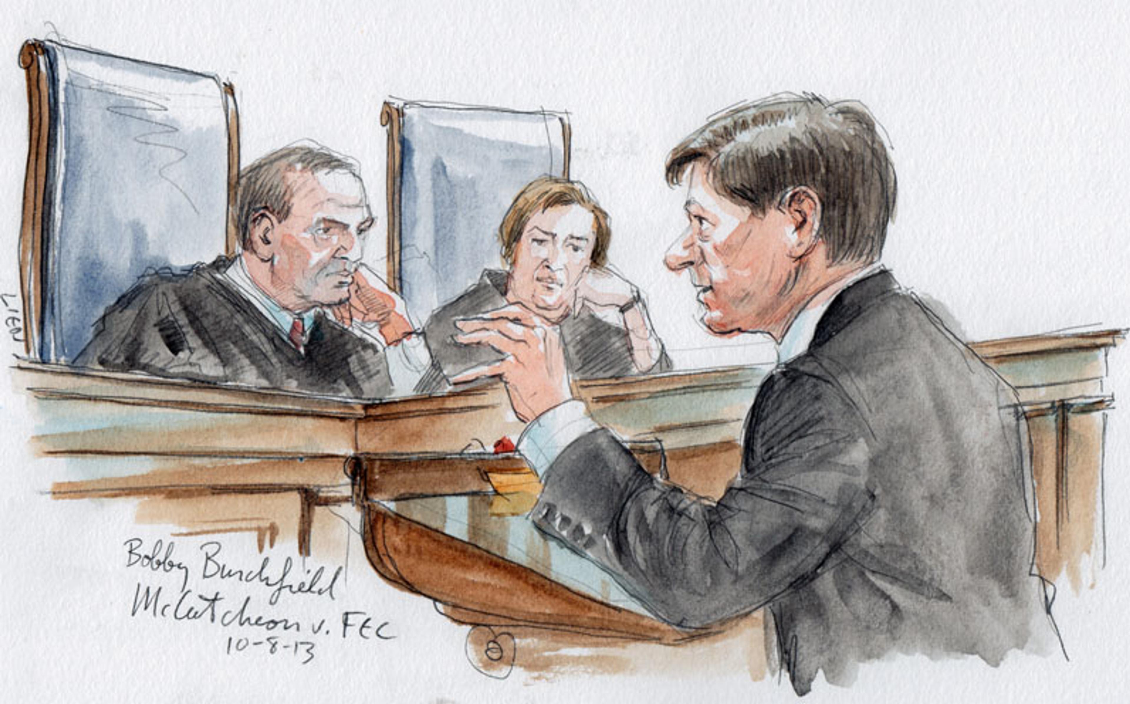 Bobby R. Burchfield arguing as amicus for Senator Mitch NcConnell (Art Lien)