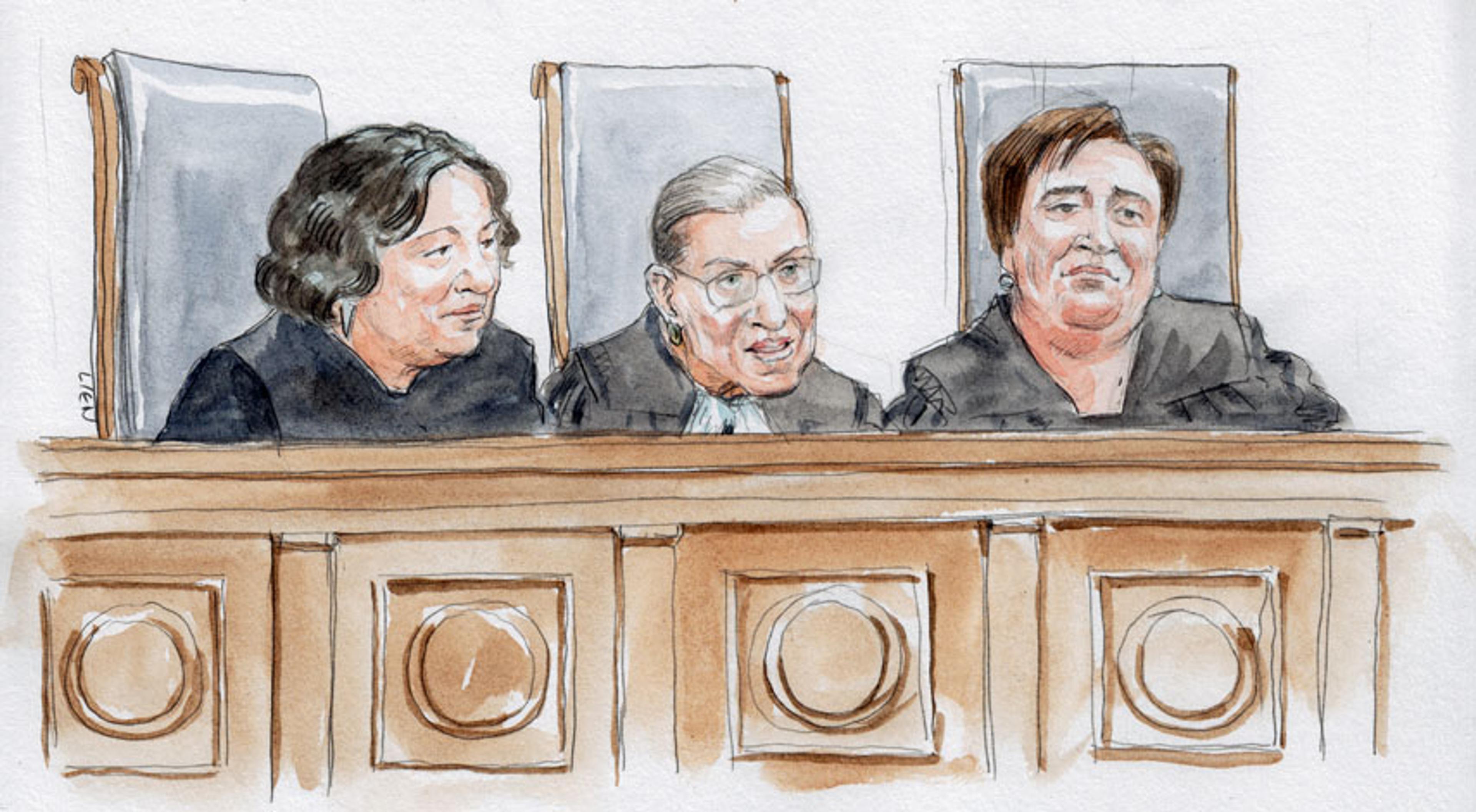 Justices Sotomayor, Ginsburg and Kagan (Art Lien)