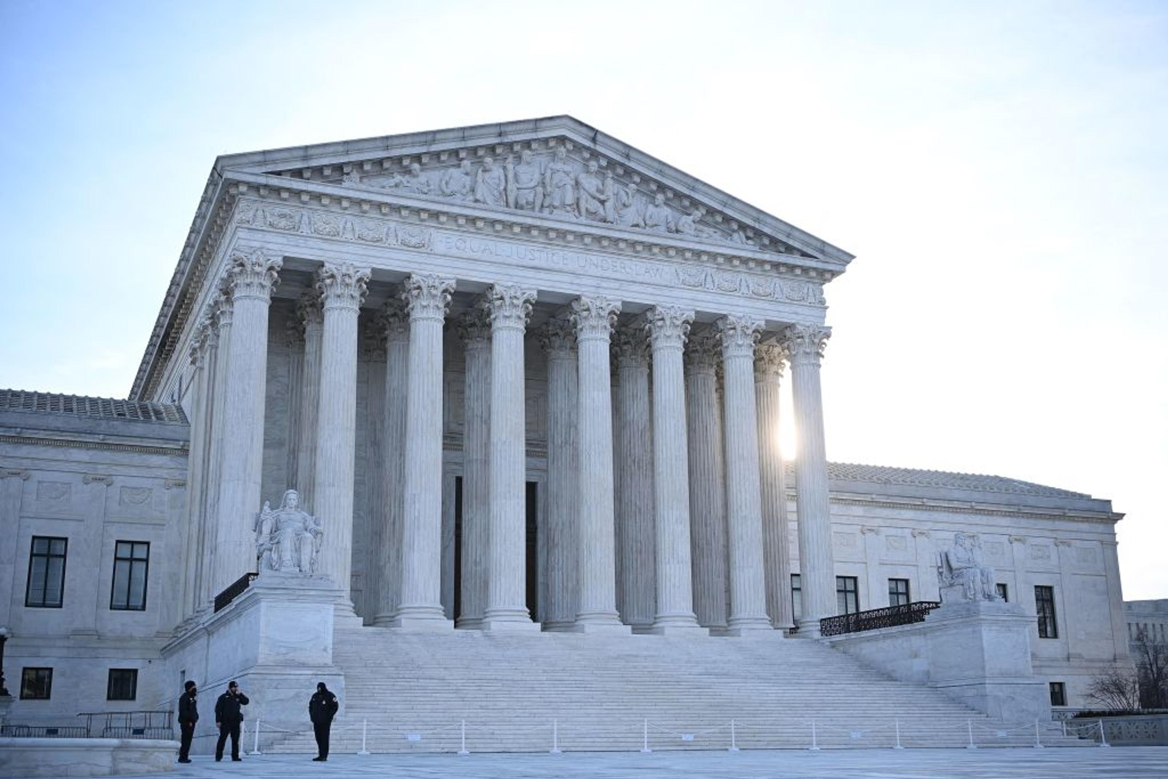 The US Supreme Court is seen in Washington, DC on February 8, 2022.