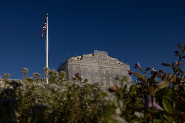 A view of the US Supreme Court as the federal government officially shuts down due to a congressional budget impasse in Washington DC, on October 04, 2025.