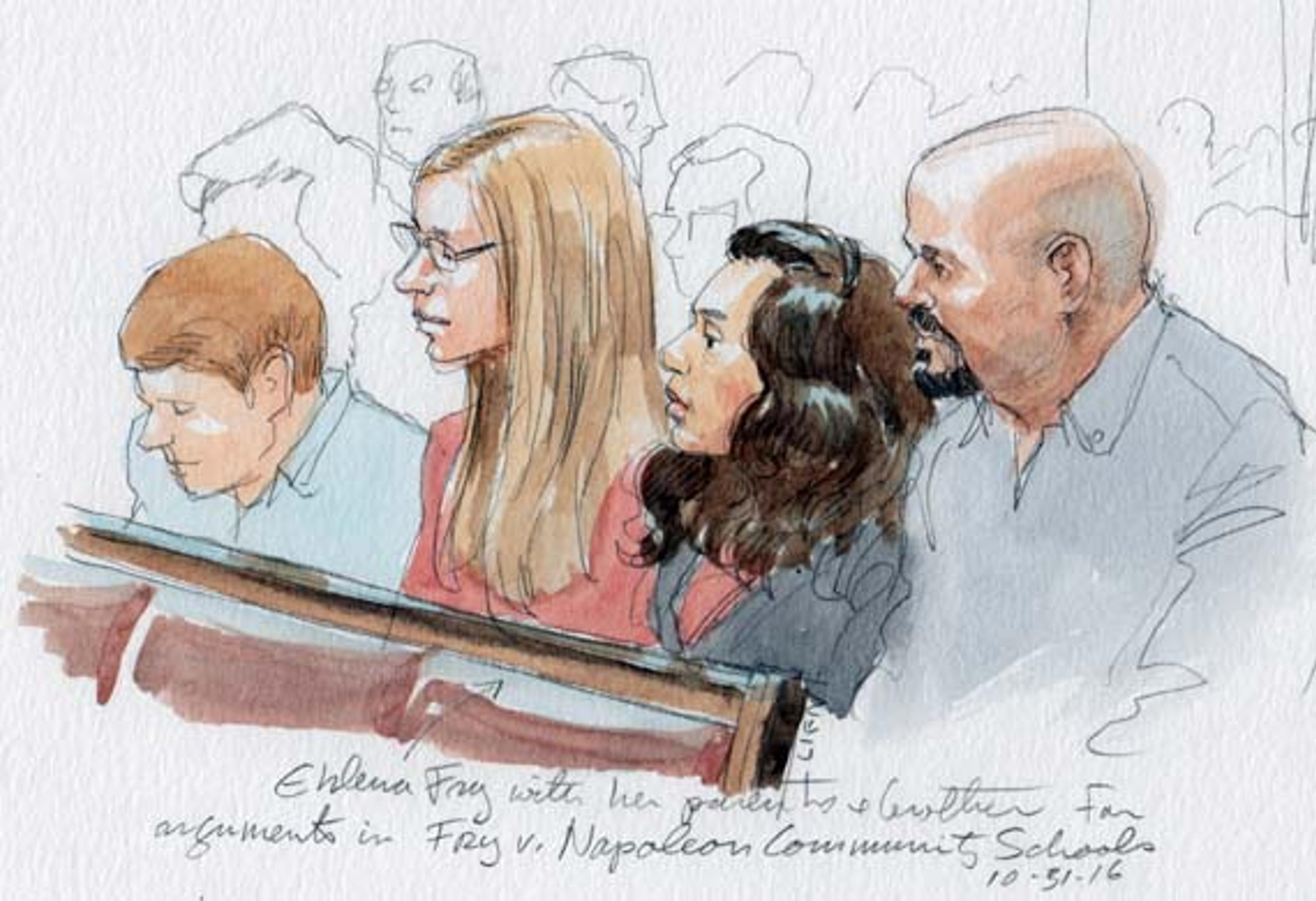 Ehlena Fry with her parents and brother