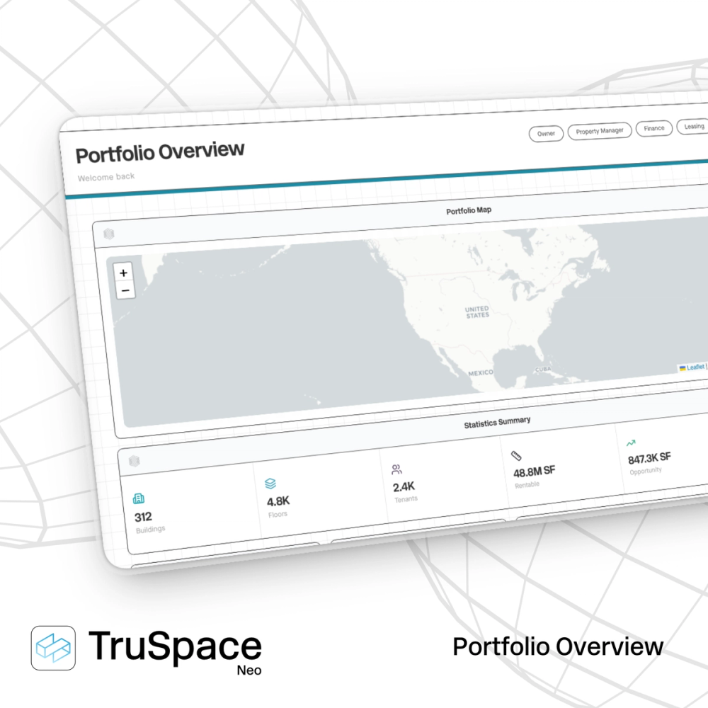 Portfolio Overview in the earlier Neo identity — bright cyan with a globe wireframe motif.