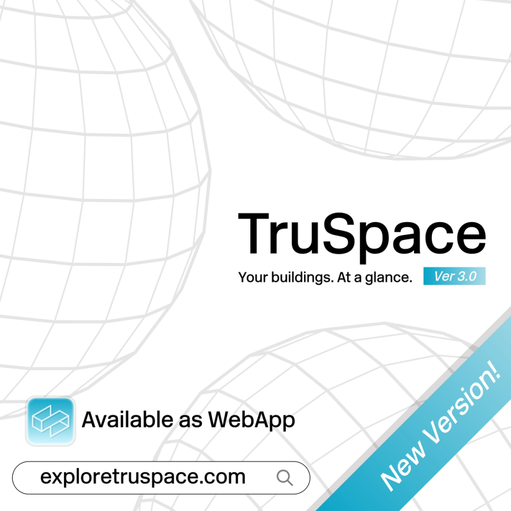 Conceptual campaign asset — never ran: the TruSpace 3.0 launch announcement with the exploretruspace.com web address.
