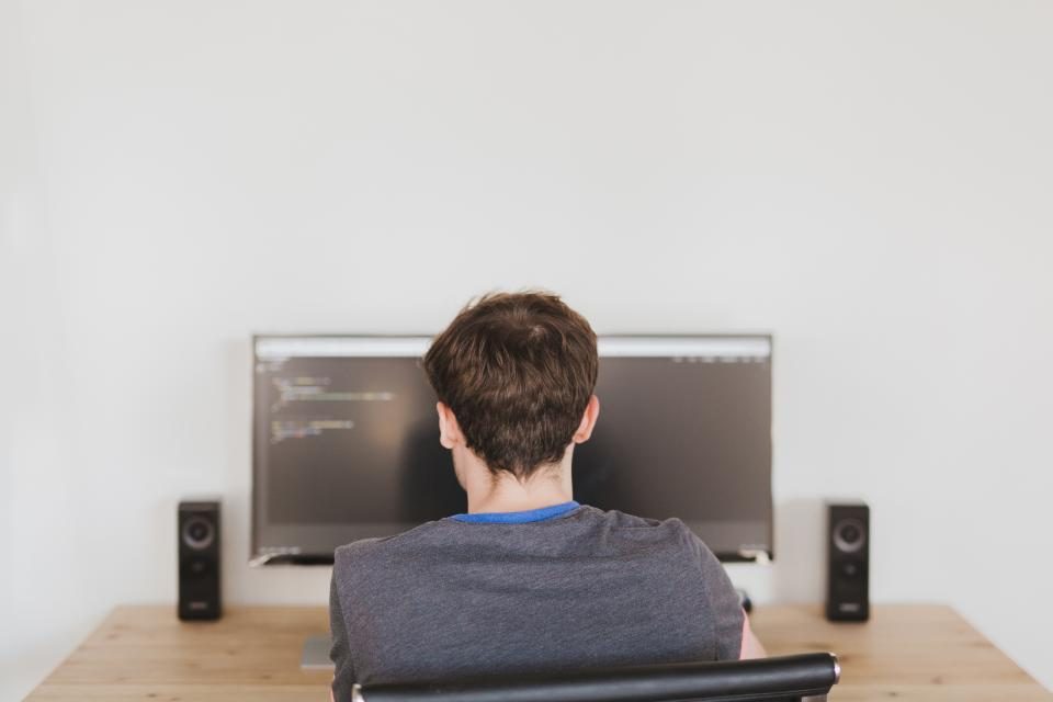 A developer at a monitor