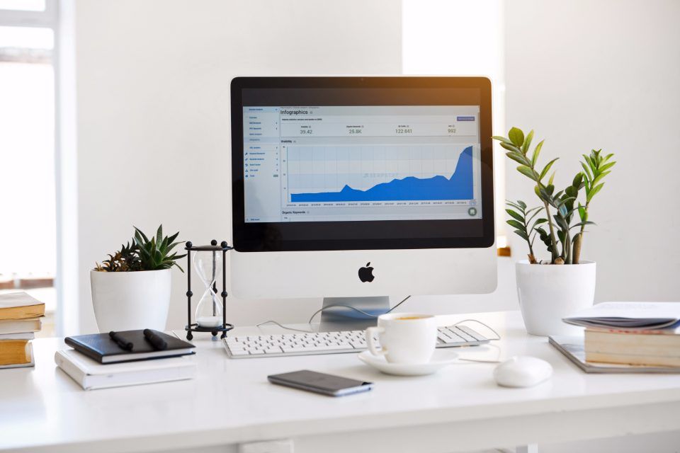 A monitoring screen on a desk