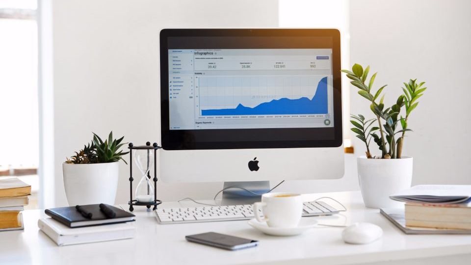 A monitoring screen on a desk