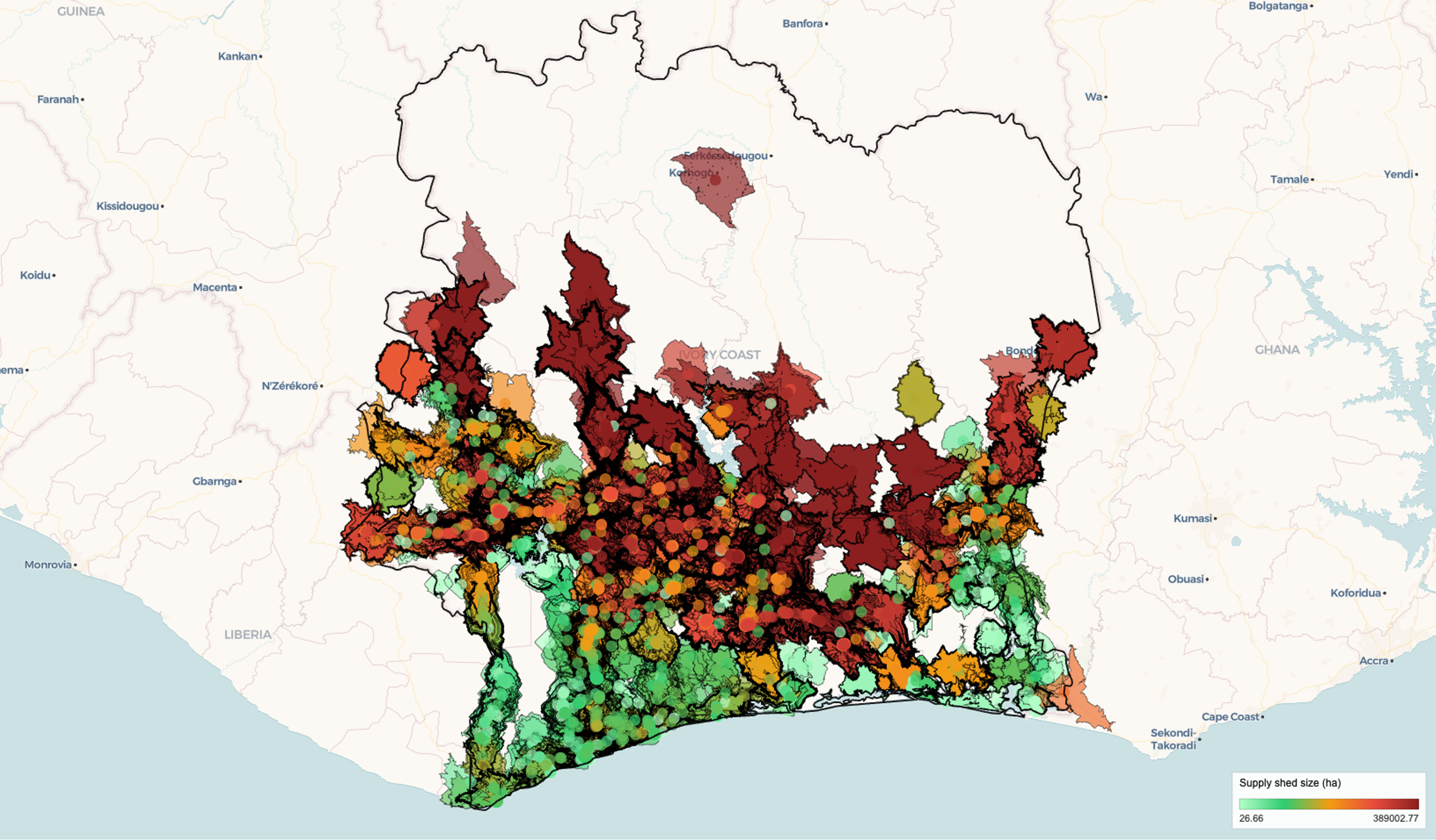 Cocoa in the Rainforest - A Supply Shed Analysis of Cocoa in Ivory Coast