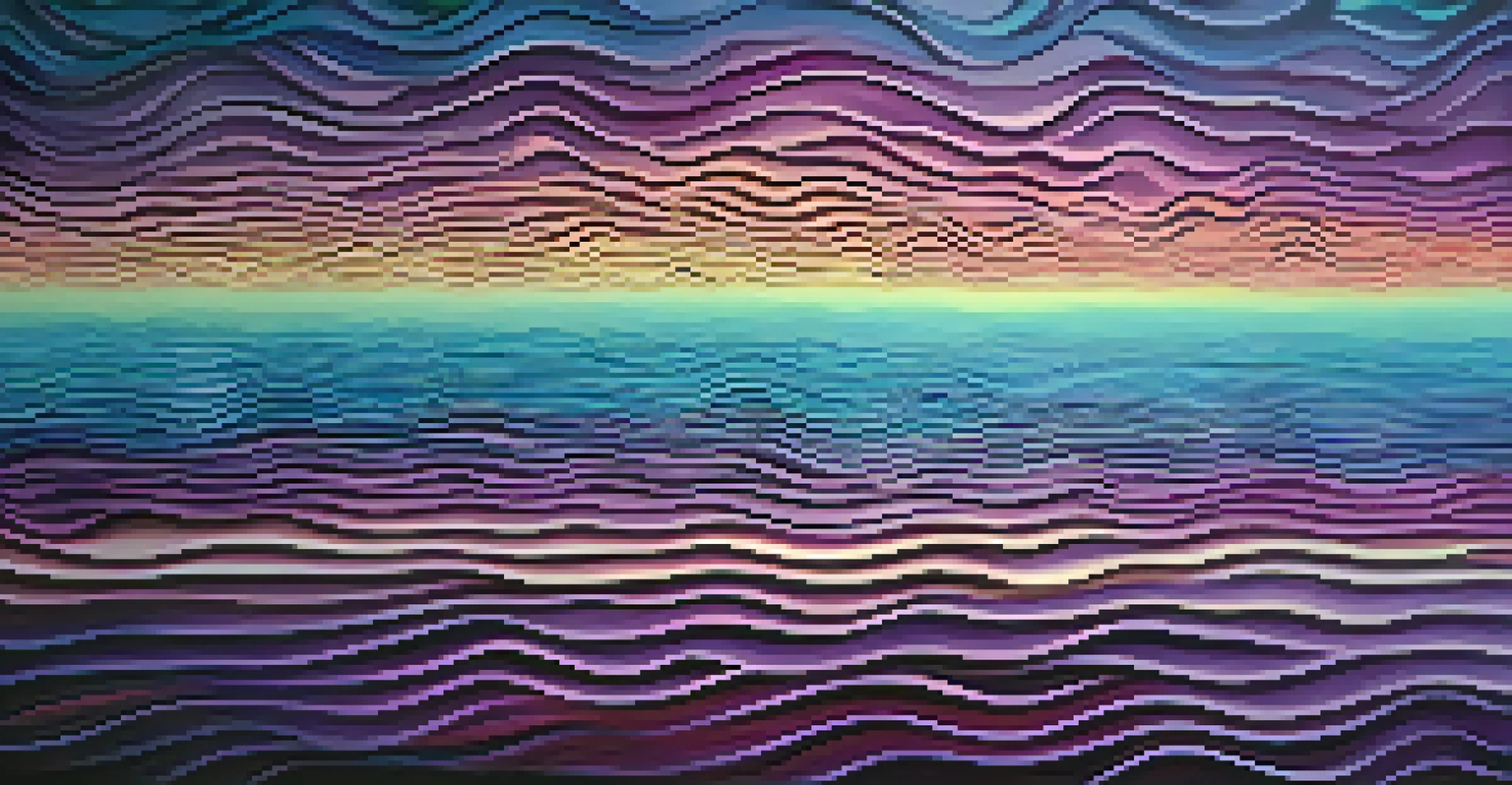 Colorful waves representing breath patterns against a calming gradient background.