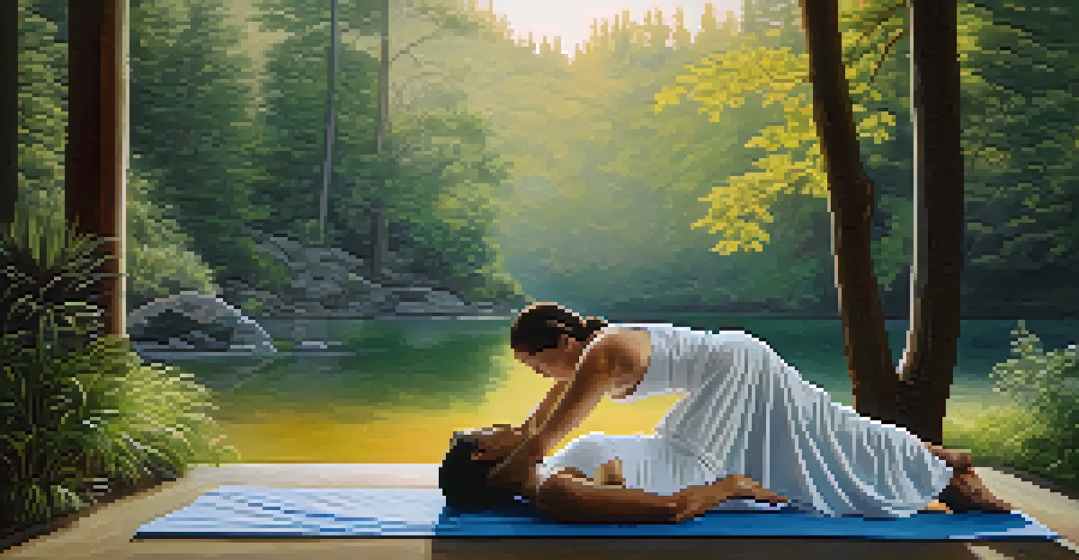 A split image showing Yin Yoga outdoors with a practitioner in a deep stretch pose, and Restorative Yoga indoors with a practitioner resting comfortably.