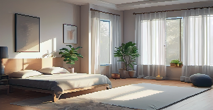 A calming indoor yoga space with a comfortable mat, pillows, and soft lighting, perfect for Yoga Nidra practice.