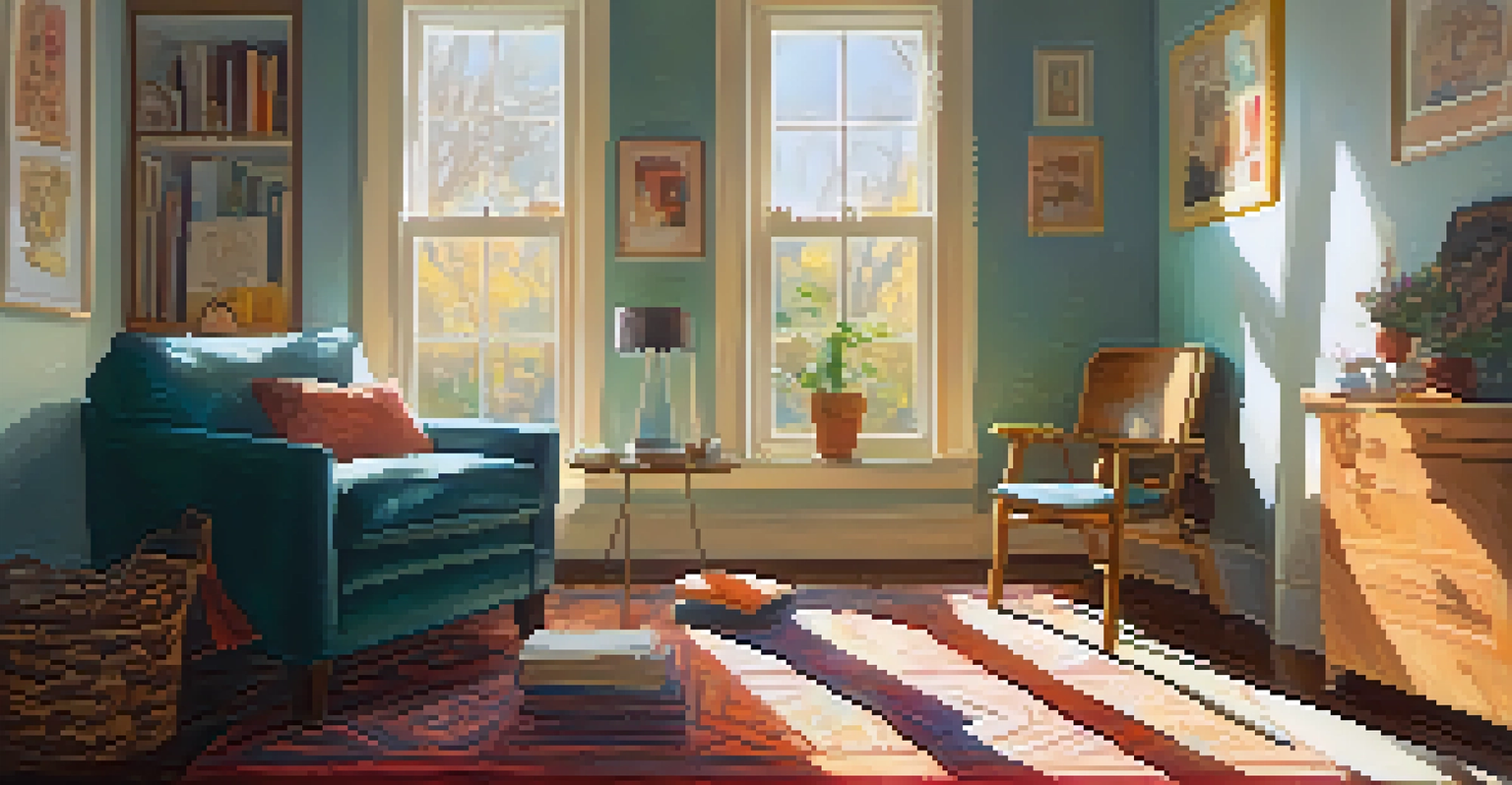 An older adult practicing the Chair Pose in a bright space, with a chair for support and sunlight streaming through a window.