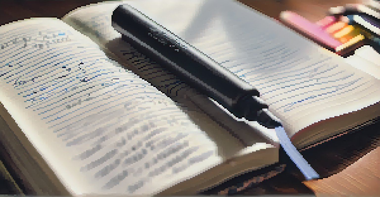A close-up of a hand writing in a journal, with a yoga mat and water bottle blurred in the background.